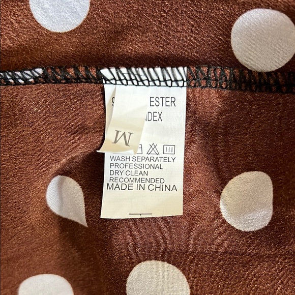 Polka Dot Maxi Dress - Brown and White | Size M - Picture 4 of 4